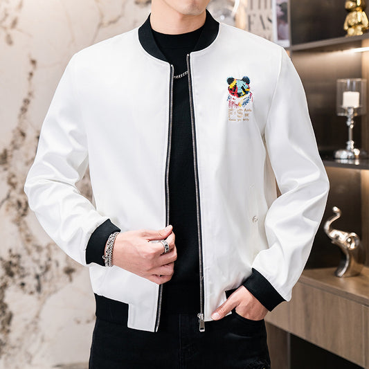 Men's Fashion Casual Embroidered Coat Jacket Top